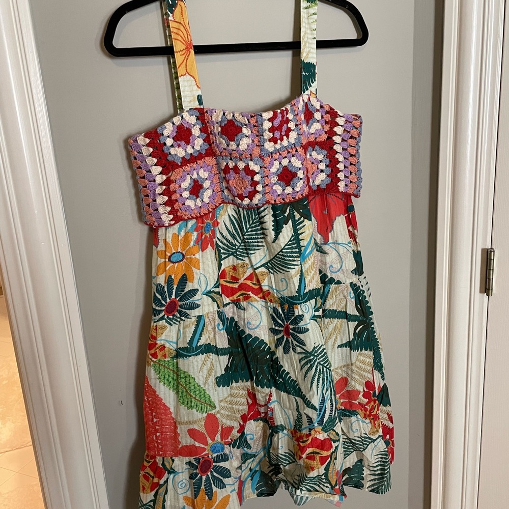 Farm Rio Crochet Mini Dress NWT size small sold out everywhere! - Picture 9 of 14